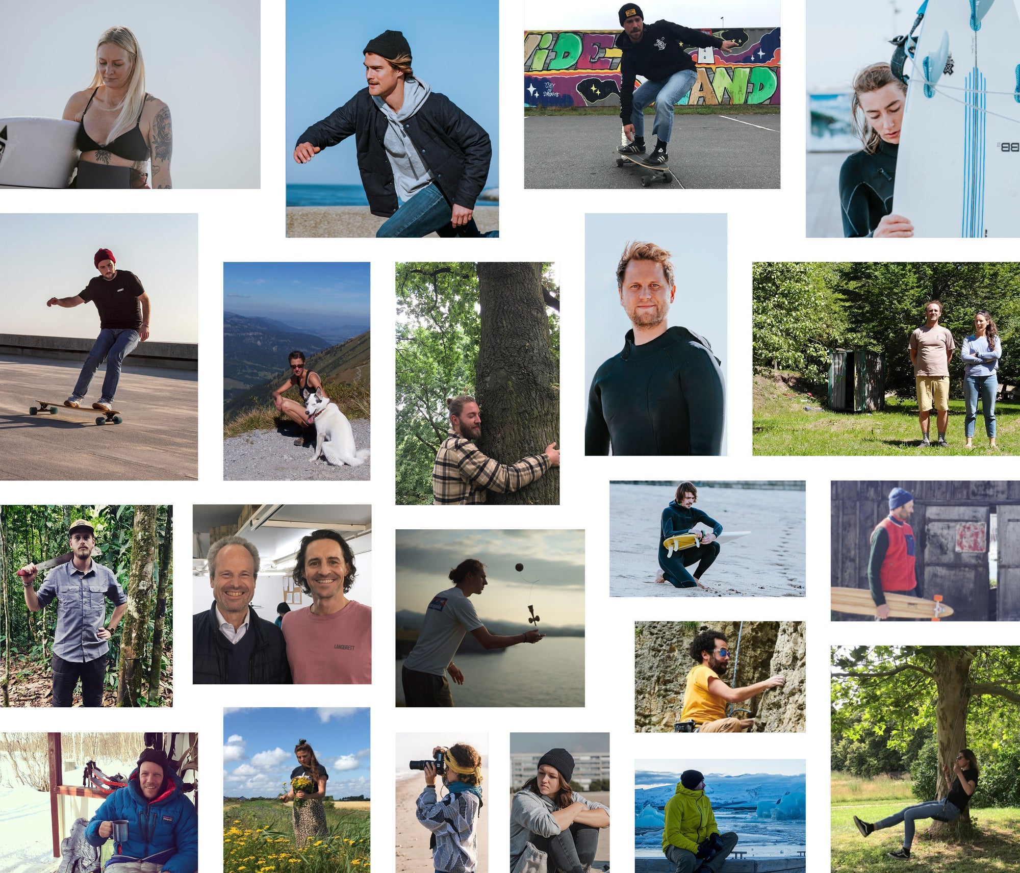 Das LANGBRETT Team - Idealisten, Outdoorentuisiasten, Designer, Surfer, Kletterer, Fotografen, geschulte Berater und Quereinsteiger. 
