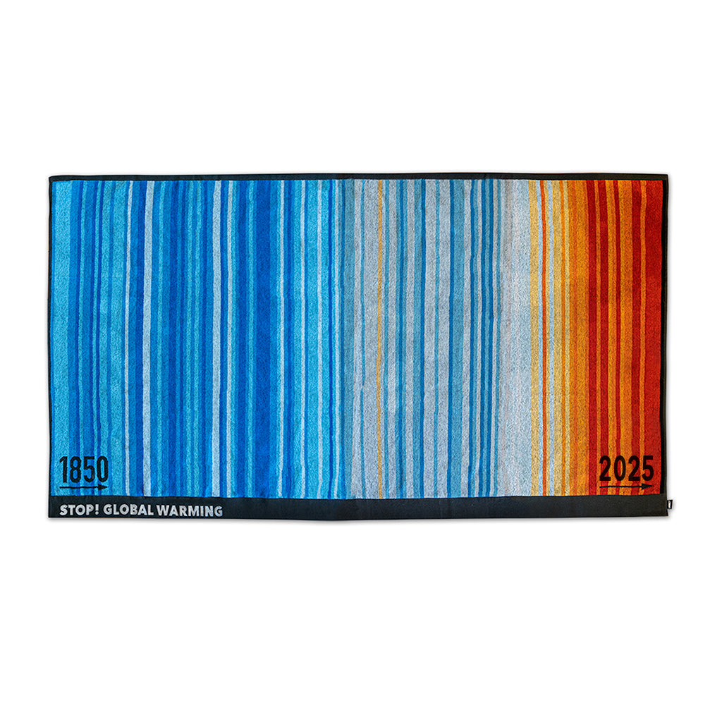 globales klimahandtuch 2025 | STOP! global warming - LANGBRETT