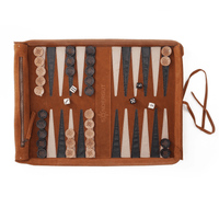travel backgammon set | cognac