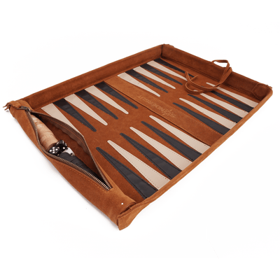 reisespiel backgammon deluxe | cognac - LANGBRETT